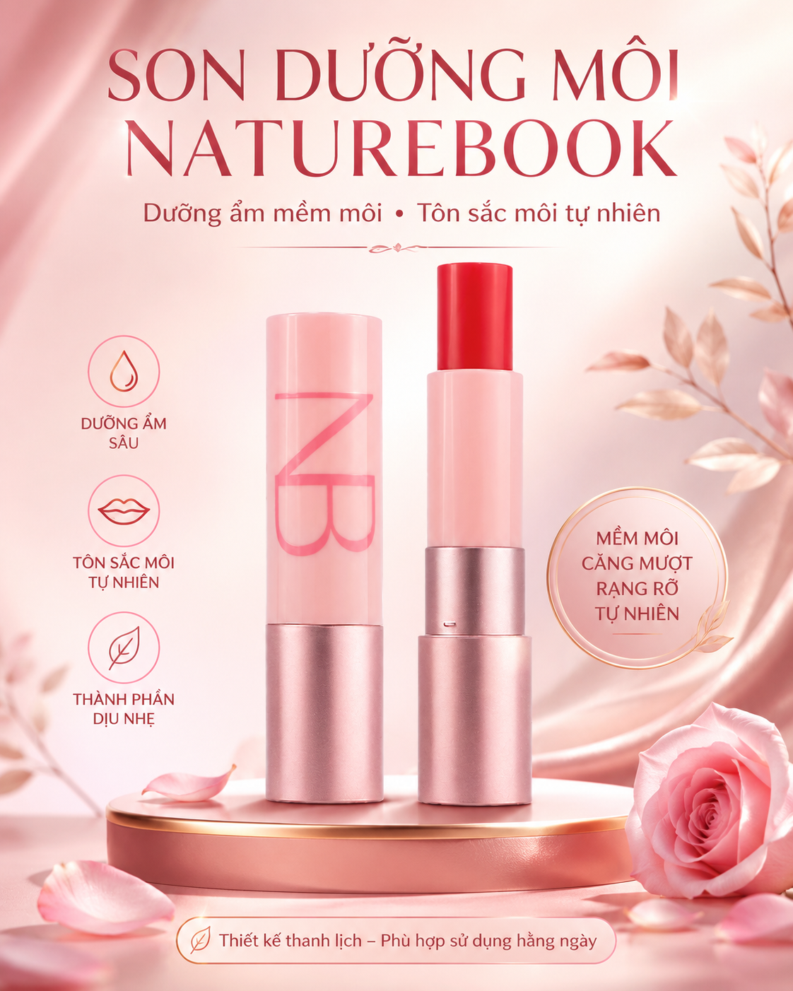 Son Dưỡng Môi Thuần Chay The Nature Book  3.5g