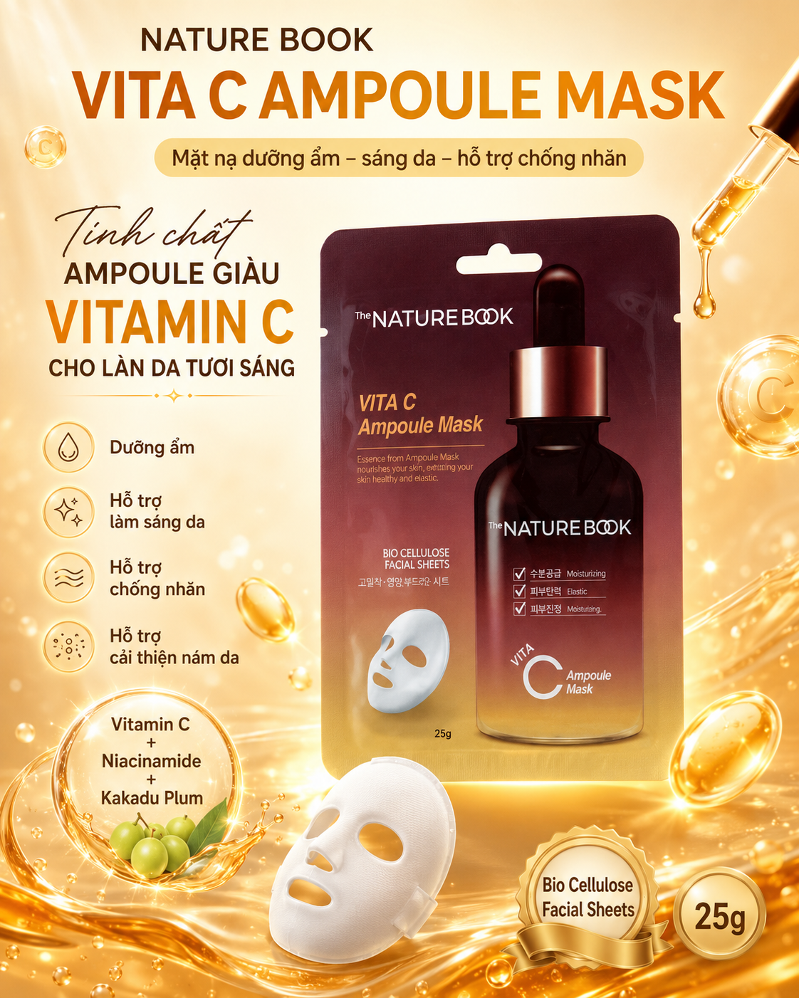 Mặt Nạ Dưỡng Trắng Vitamin C 25g