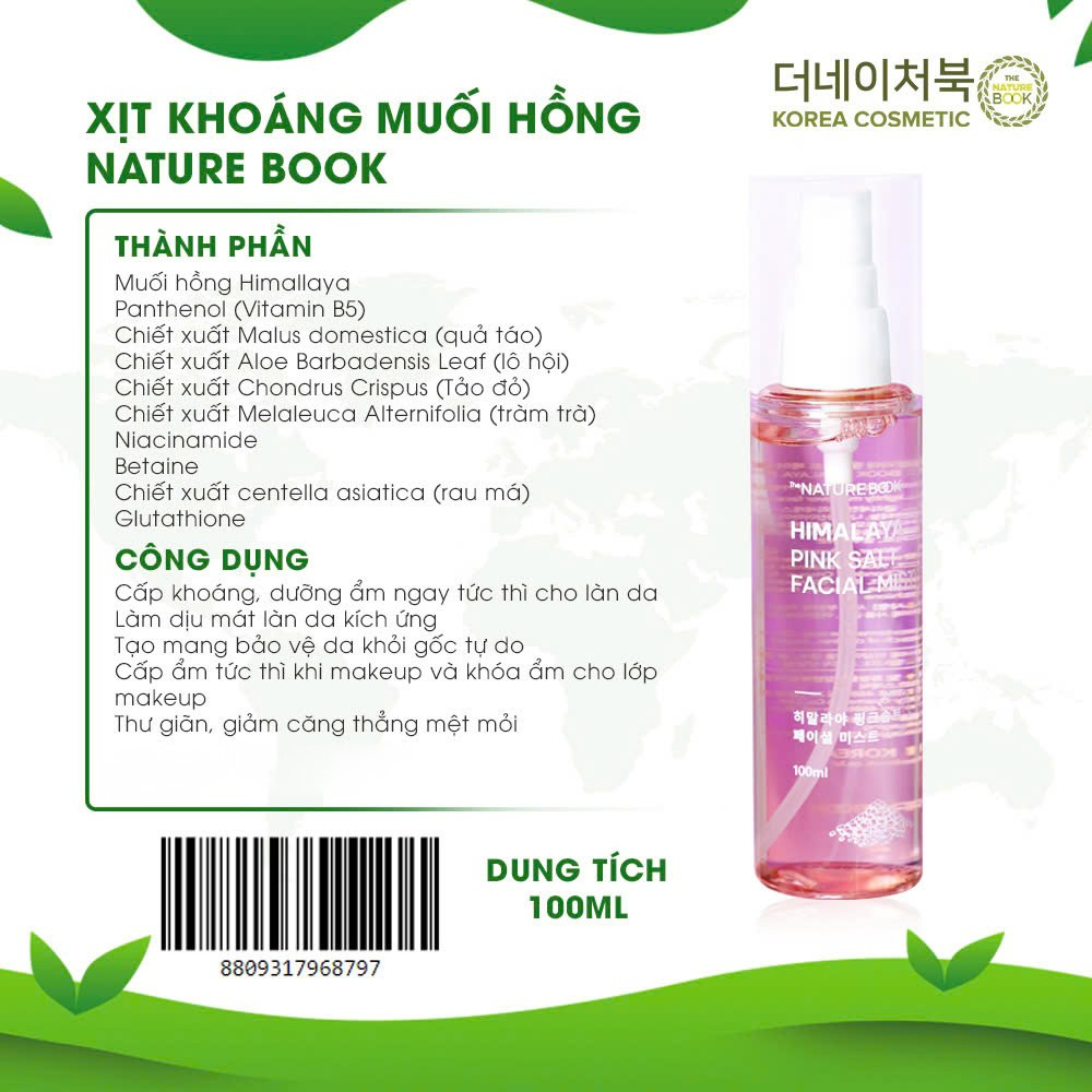 Xịt Khoáng Muối Hồng Himalaya The Nature Book 100ml